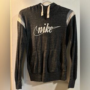 Charcoal Nike Hoodie with White Logo